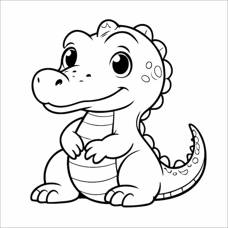 11 Cute Alligator Kawaii Vector Coloring Page Kids 925324 4498