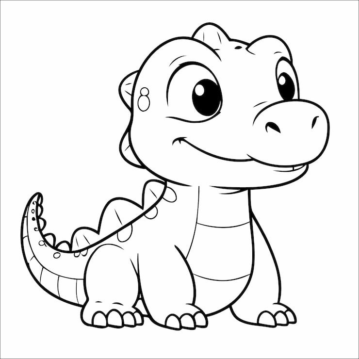 6 Cute Alligator Kawaii Vector Coloring Page Kids 925324 4405