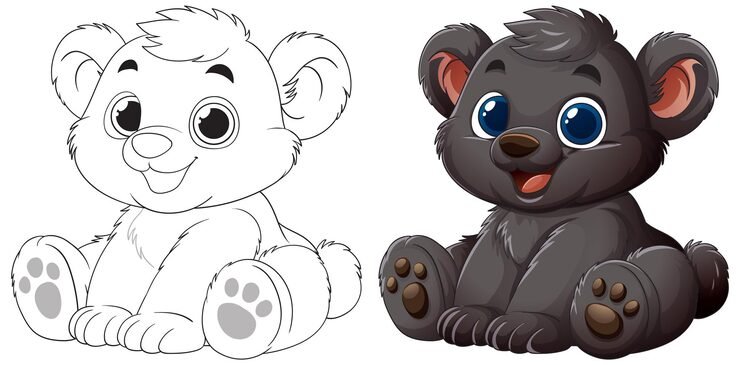 Adorable Baby Bear Illustration Duo 1308 182013