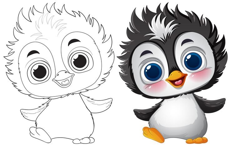 Adorable Baby Penguin Illustration 1308 179187