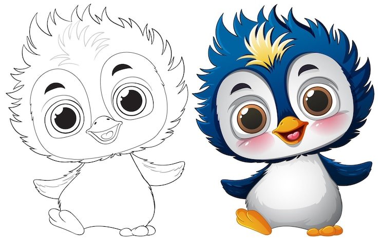 Adorable Baby Penguin Illustration 1308 181554