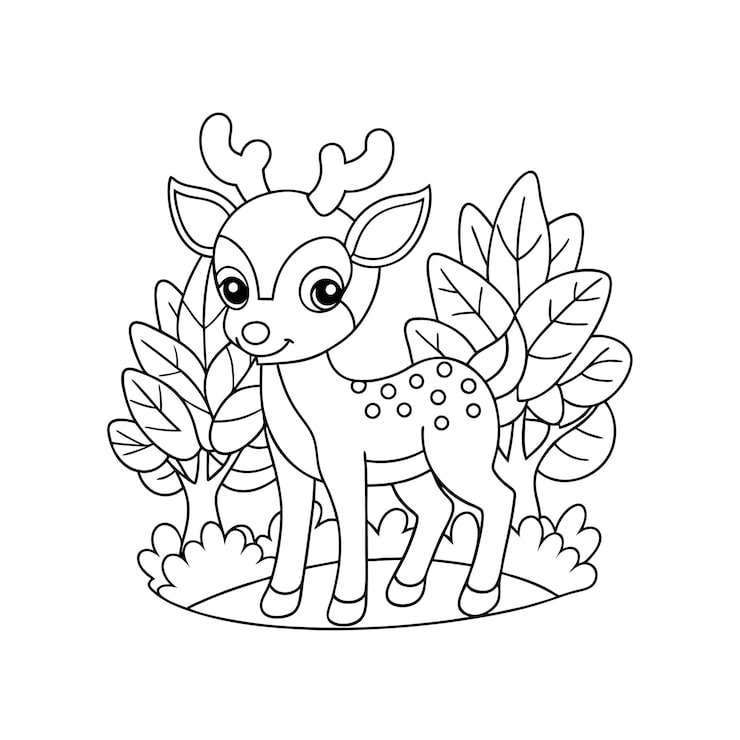 Adorable Deer Coloring Page 950295 1285