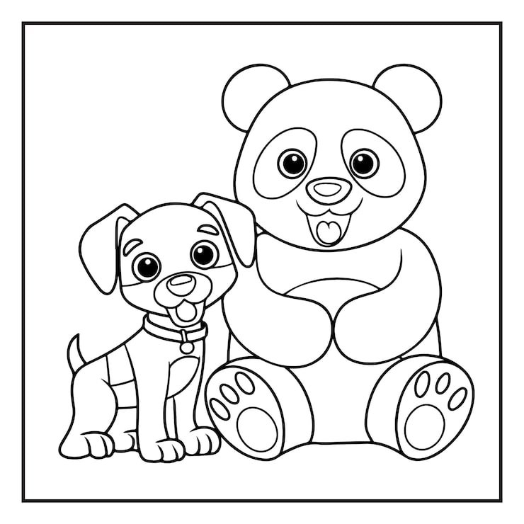 Adorable Illustrations Cute Dogs Coloring Page Kids 1115945 303