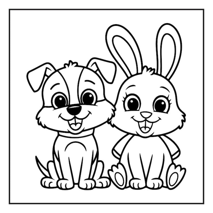 Adorable Illustrations Cute Dogs Coloring Page Kids 1115945 310