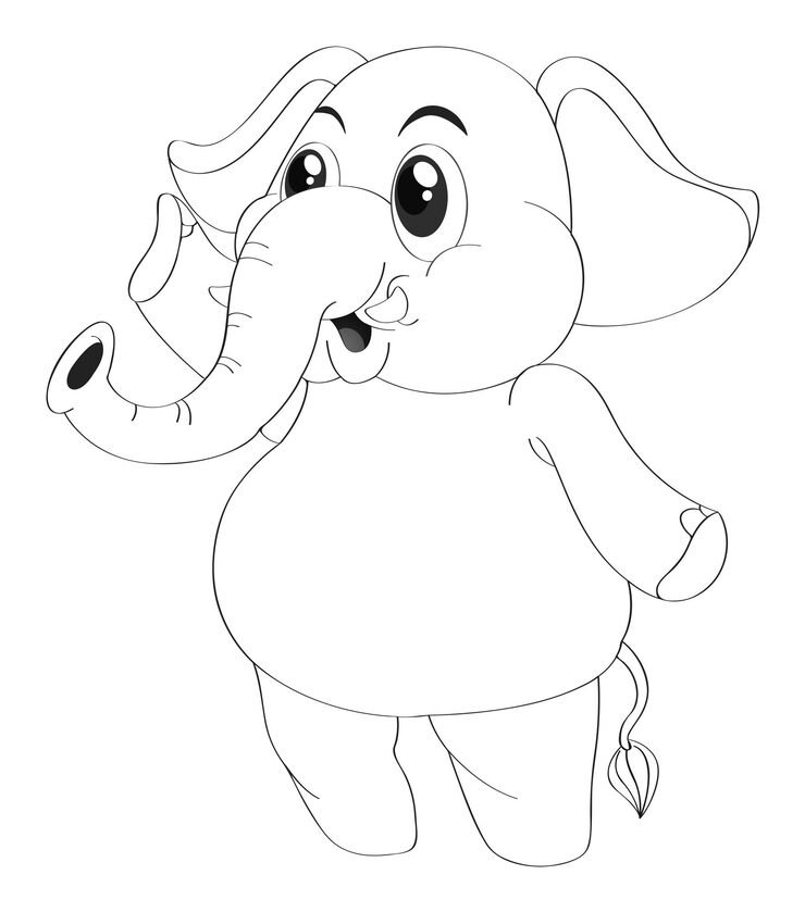 Animal Outline Elephant Standing 1308 71810