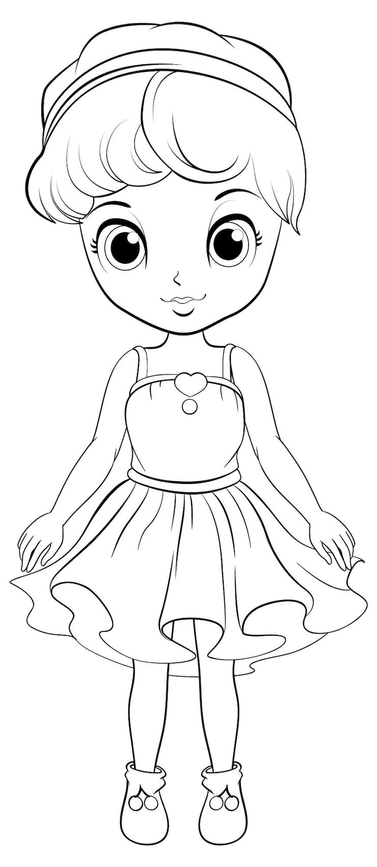 Beautiful Girl Doodle Style Colouring 1308 140031