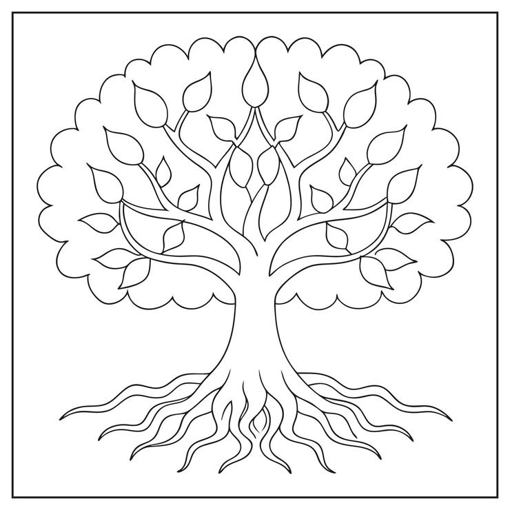 Beautiful Tree Line Art With Detailed Branches 750621 6997