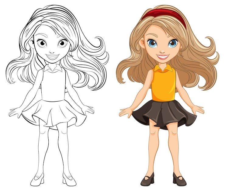 Beautiful Woman Cartoon Character Mini Skirt Dress 1308 159964
