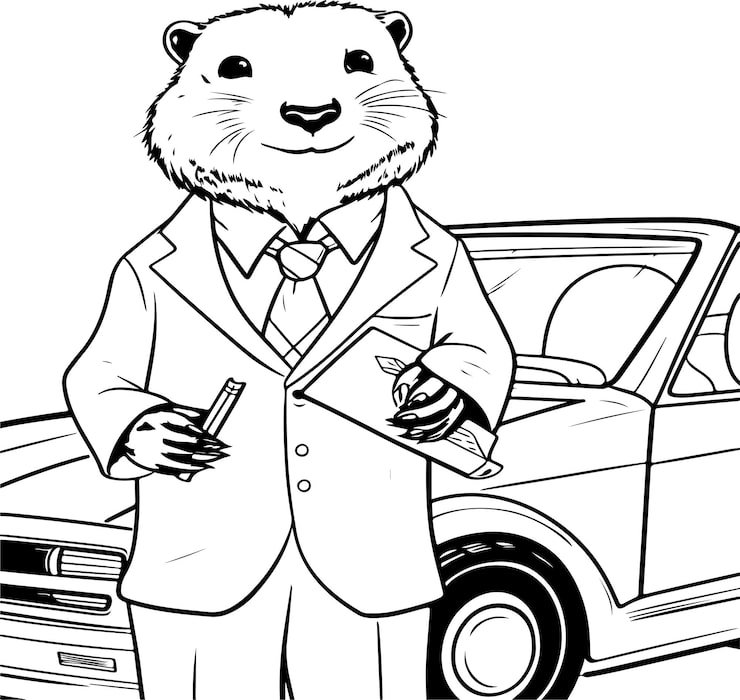 Beaver Working Coloring Pages Children 793248 509