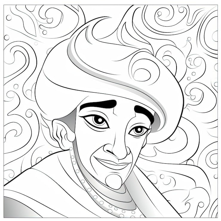 Black White Coloring Picture Genie 964851 101547