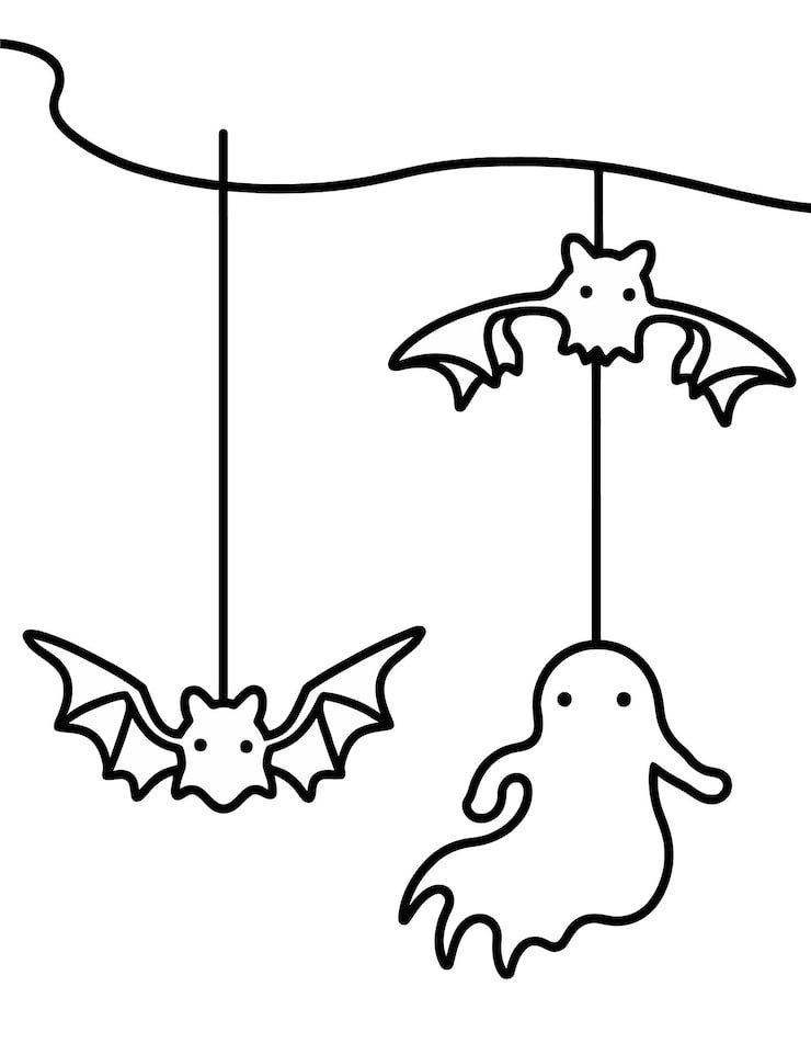 Black White Drawing Bat With Bats Hanging From It 1166600 777