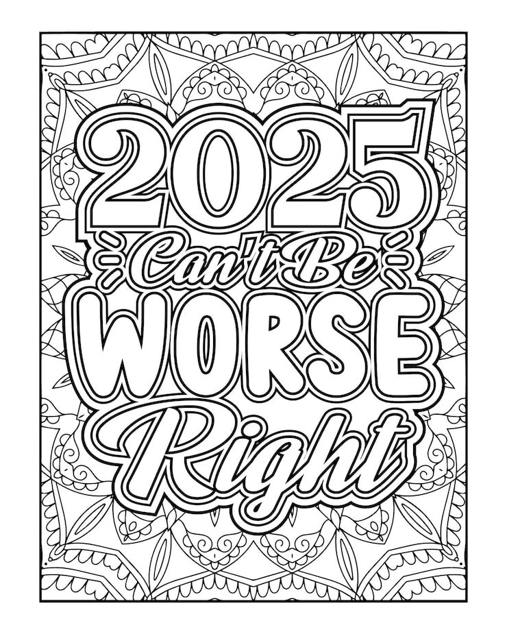 Black White Drawing Black White Print That Says Year 210025 2631