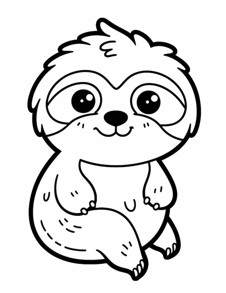 Black White Drawing Cartoon Animal With Big Eyes 1166600 834