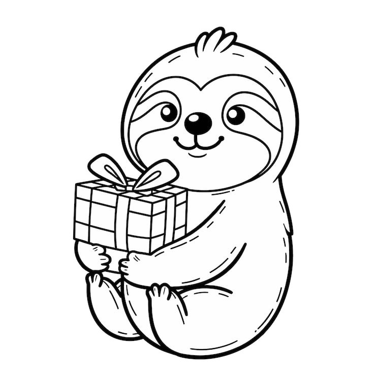 Black White Drawing Cartoon Character Holding Box With Box That Says Panda 1166600 991