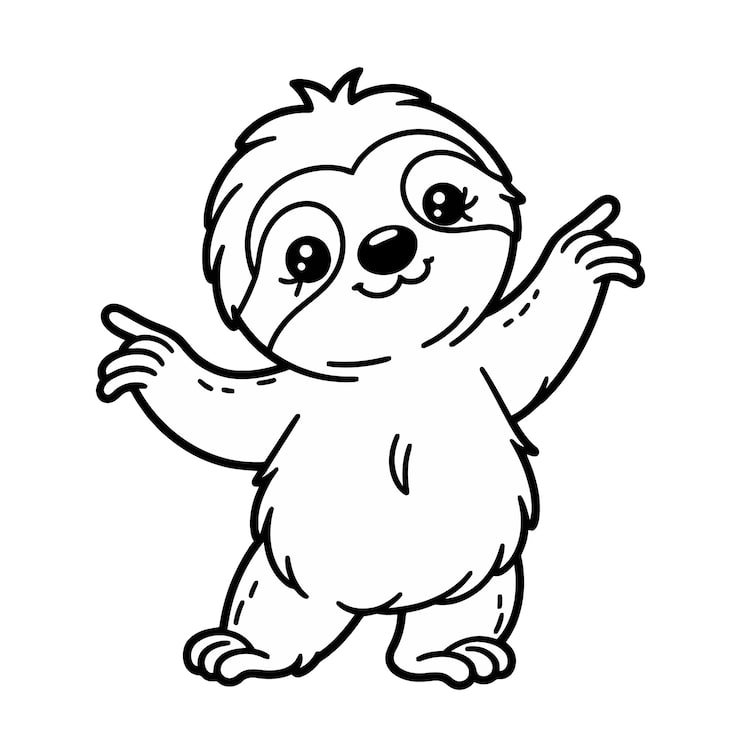 Black White Drawing Cartoon Character With Black Outline 1166600 1063