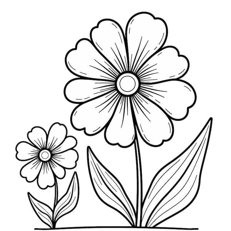 Black White Drawing Flower Plant With Flower It 1166600 987