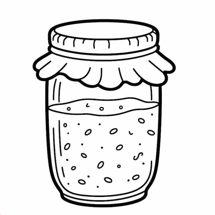 Black White Drawing Jar Pickles 1166600 1163