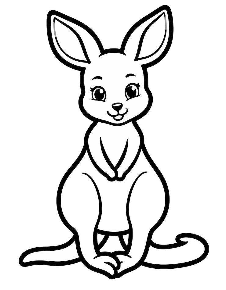 Black White Drawing Kangaroo With White Background 1166600 904