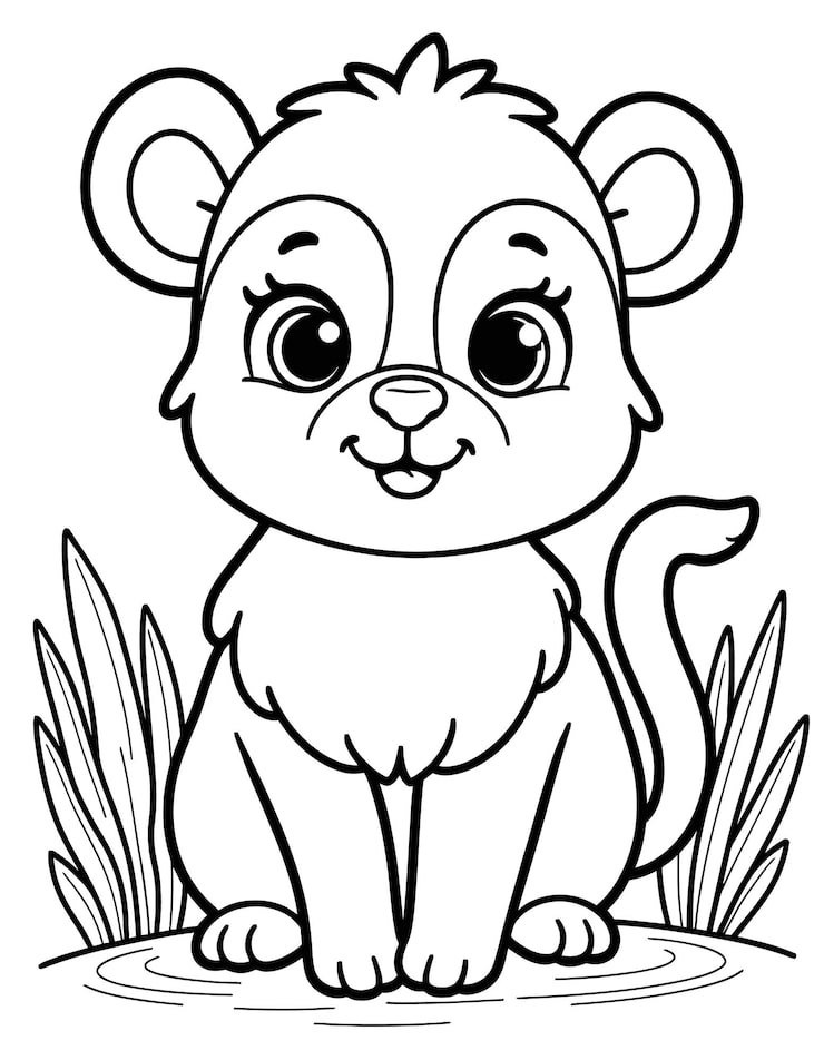 Black White Drawing Lion With Big Eye 1166600 941