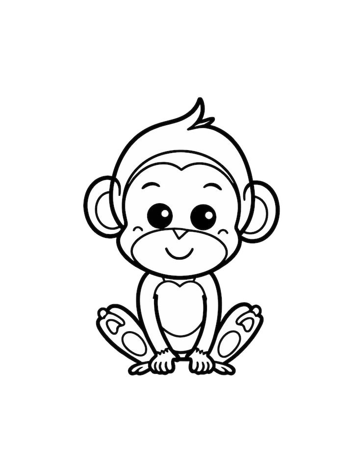 Black White Drawing Monkey With Long Tail 1166600 952