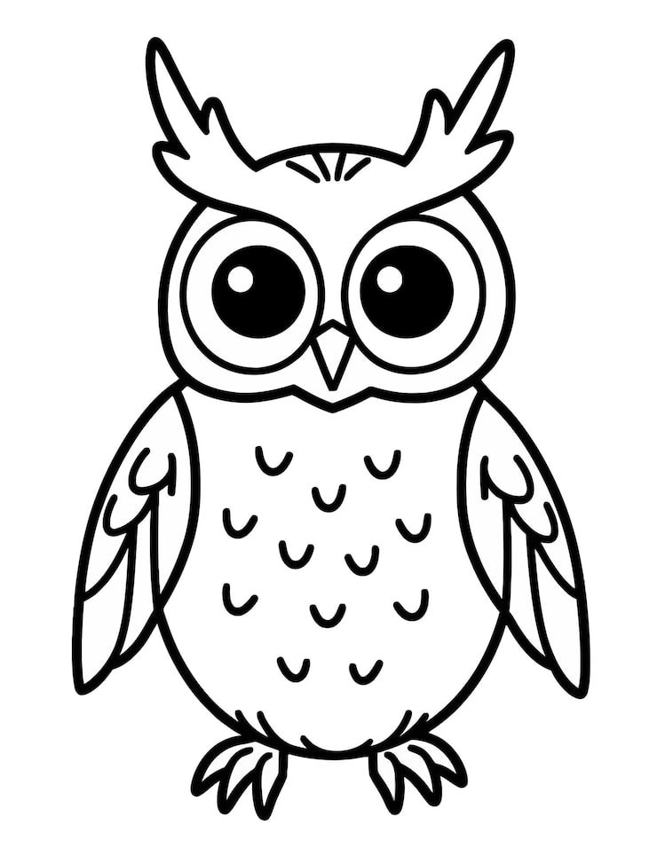 Black White Drawing Owl With Black White Background 1166600 1047
