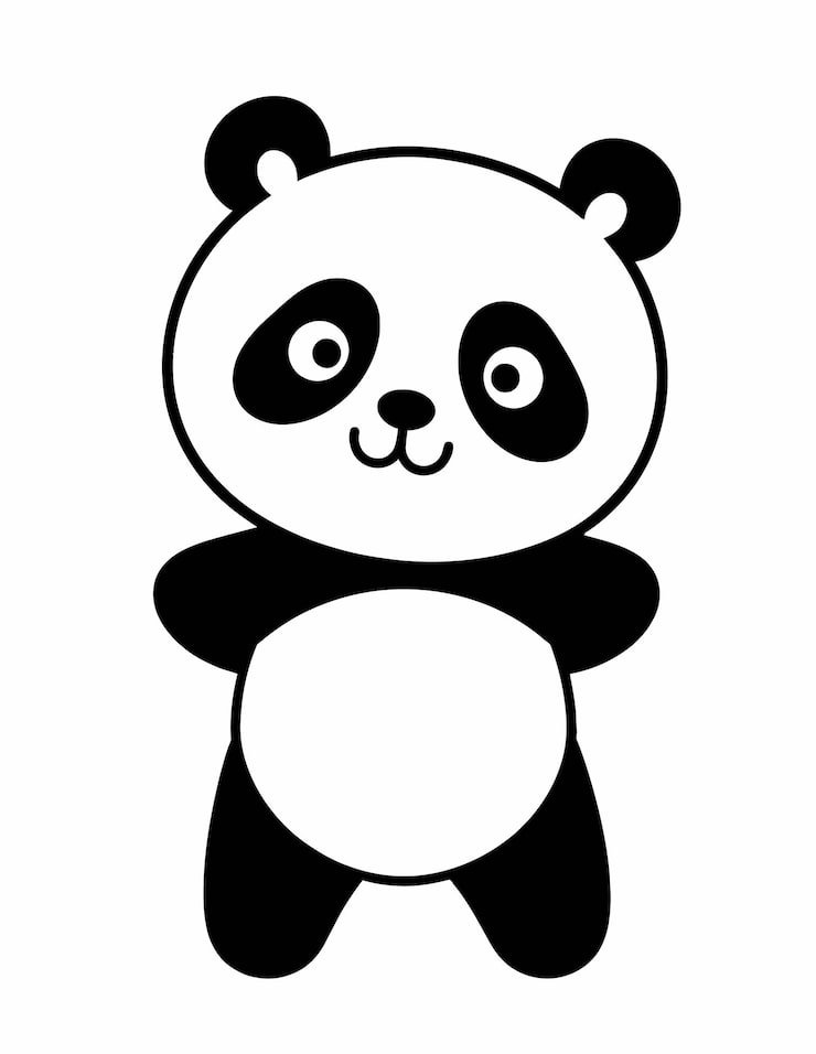 Black White Drawing Panda With Black White Face 1166600 846