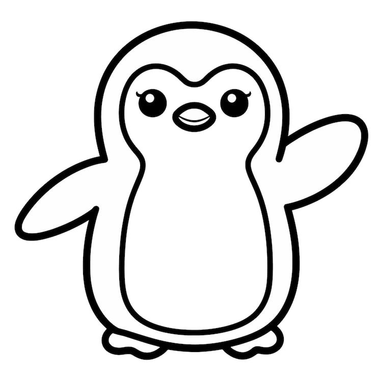 Black White Drawing Penguin With White Background 1166600 840