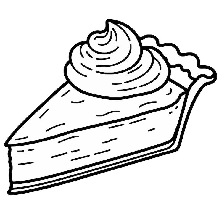 Black White Drawing Piece Cake With Slice Missing 1166600 826