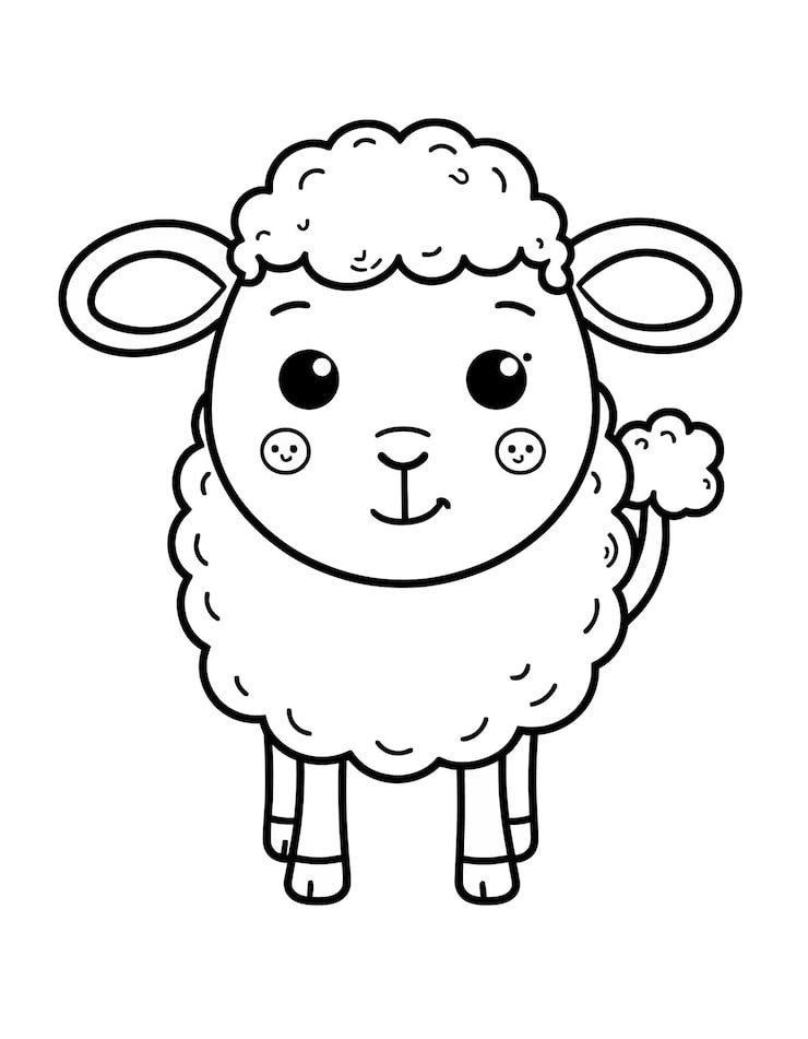 Black White Drawing Sheep With Black Face White Face 1166600 887