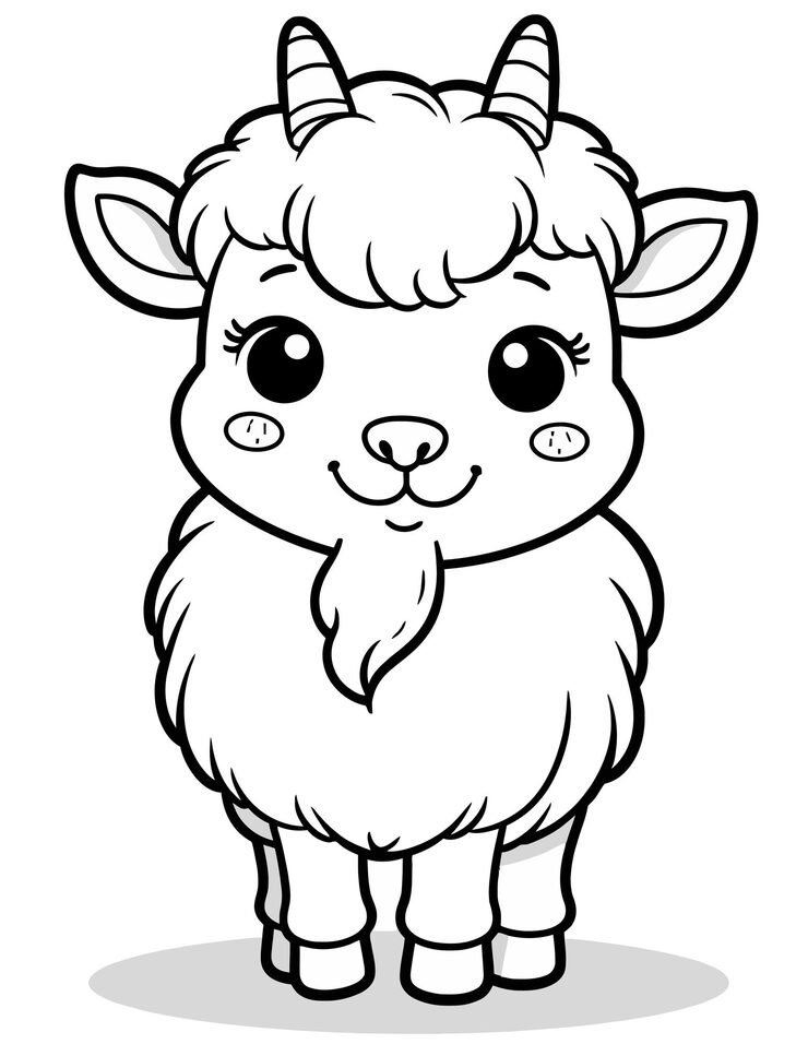 Black White Drawing Sheep With Black Outline Sheep With Big Nose 1166600 1190