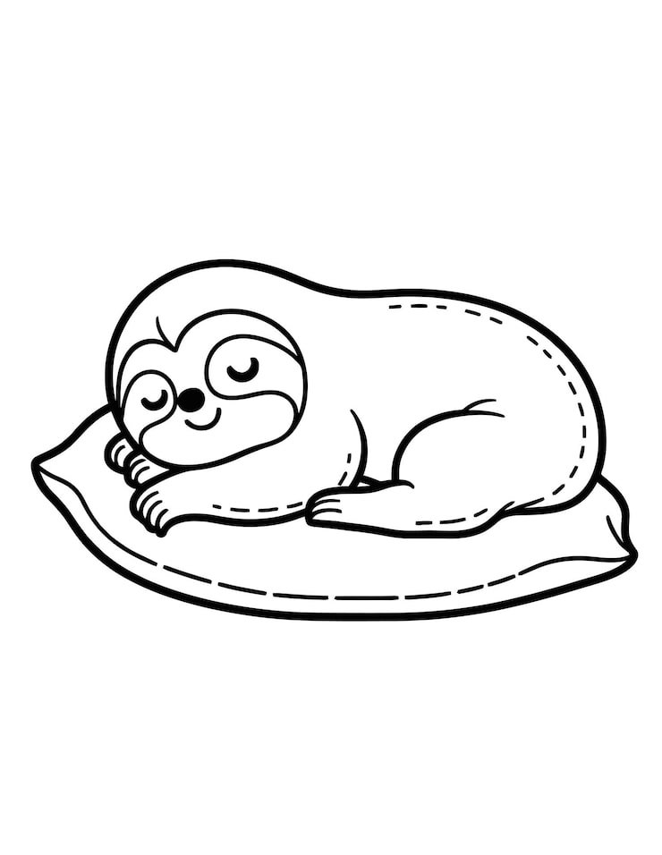 Black White Drawing Sleeping Baby Sleeping Pillow 1166600 937