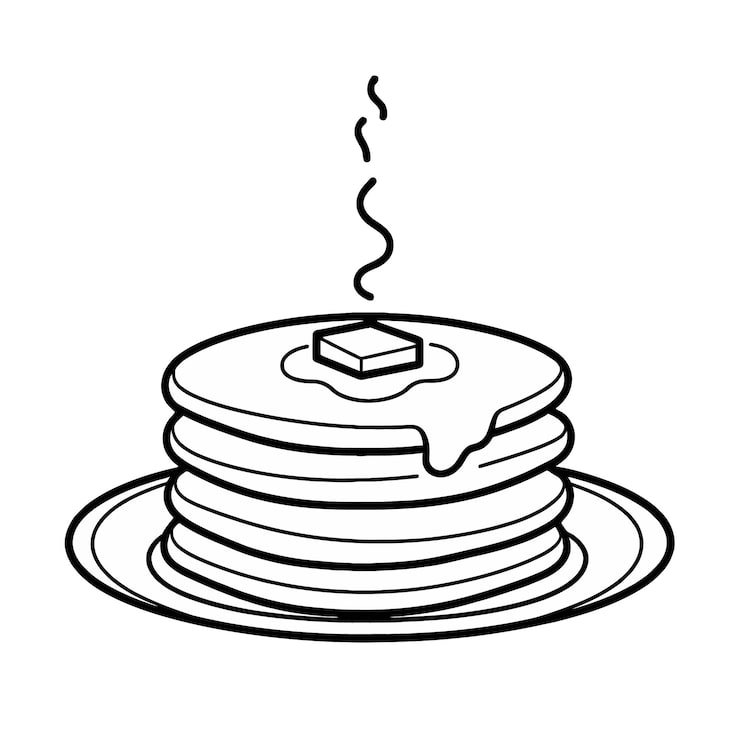 Black White Drawing Stack Pancakes 1166600 815