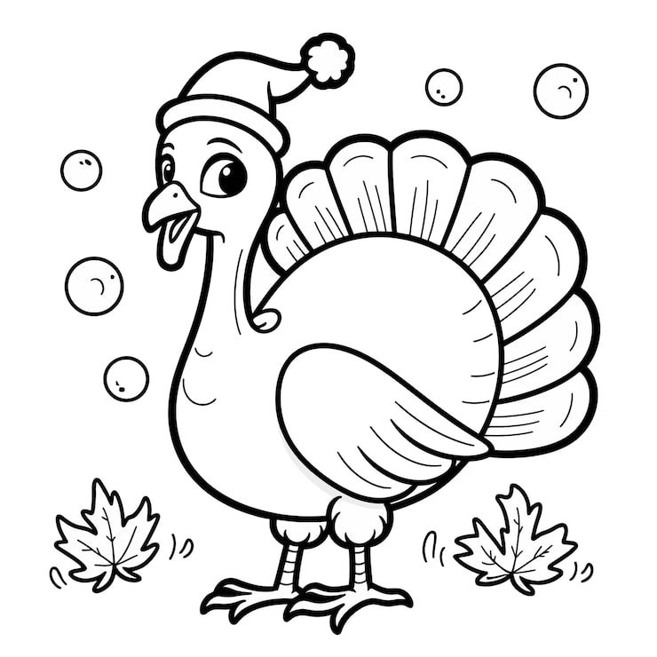 Black White Drawing Turkey With Hat It 1166600 1211