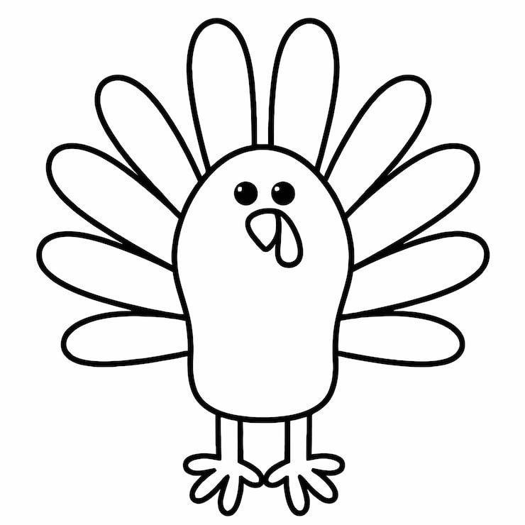 Black White Drawing Turkey With Turkey Right 1166600 885