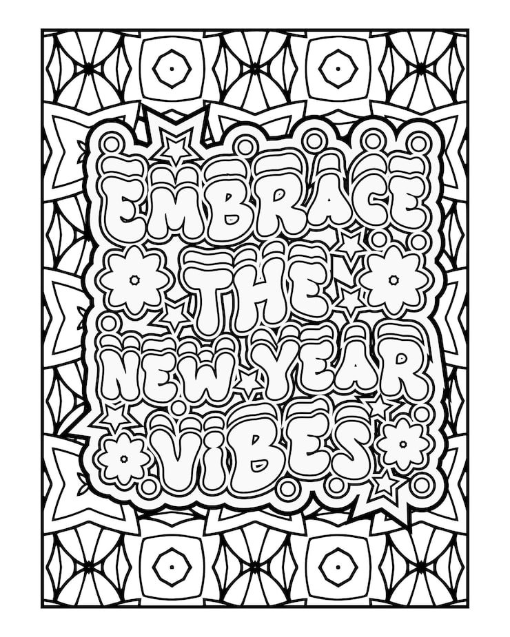Black White Image Black White Drawing Text That Says Celebrate New Year 210025 2597