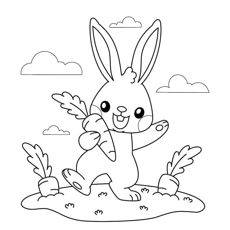 Bunny Coloring Book Illustration 23 2150074575