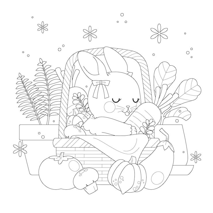 Bunny Coloring Book Illustration 23 2150076770
