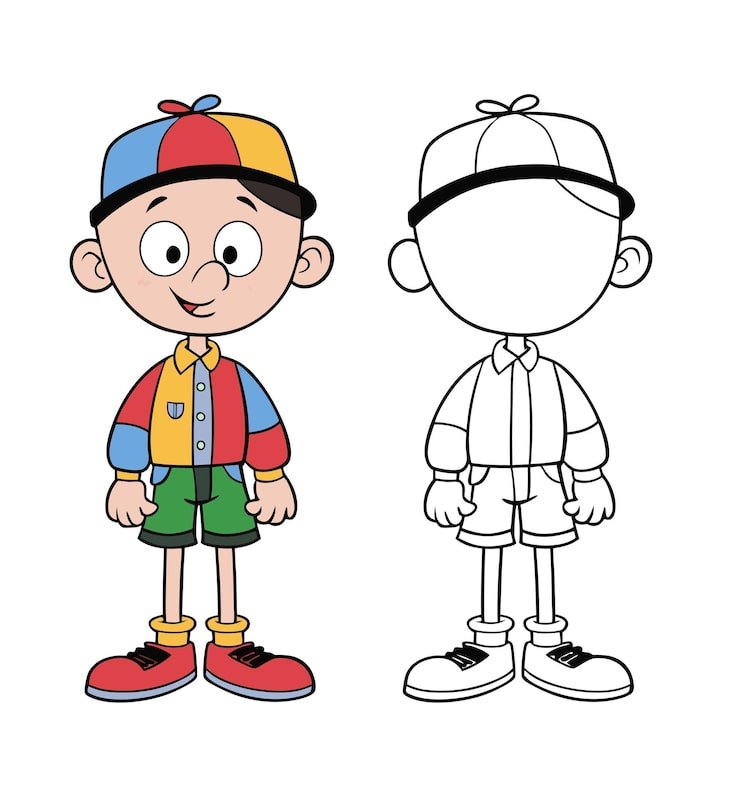 Cartoon Boy Colorful Outfit 1283348 110154