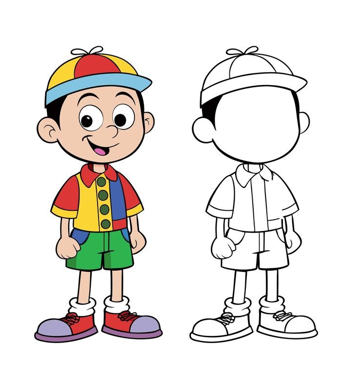 Cartoon Boy With Cap Colorful Clothes 1283348 110109