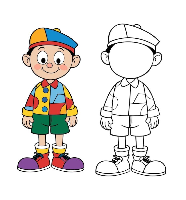 Cartoon Boy With Colorful Outfit Hat 1283348 110184