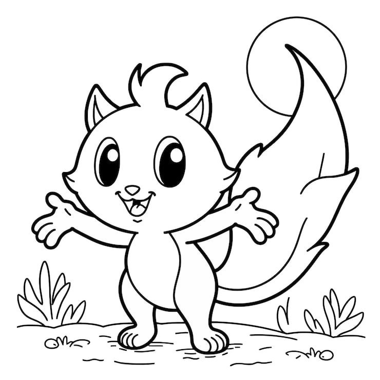 Cartoon Cat With Tail That Says Squirrel 1166600 813