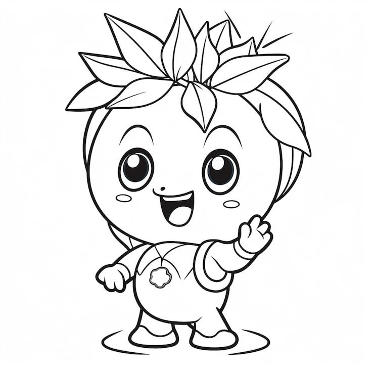 Cartoon Character Tomato With Flower Its Head Generative Ai 1034039 53519