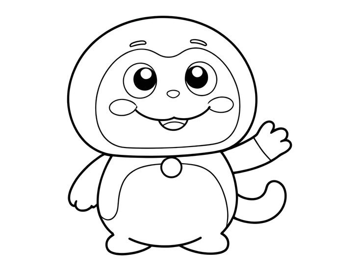 Cartoon Character With Button It That Says Word 1025256 3620