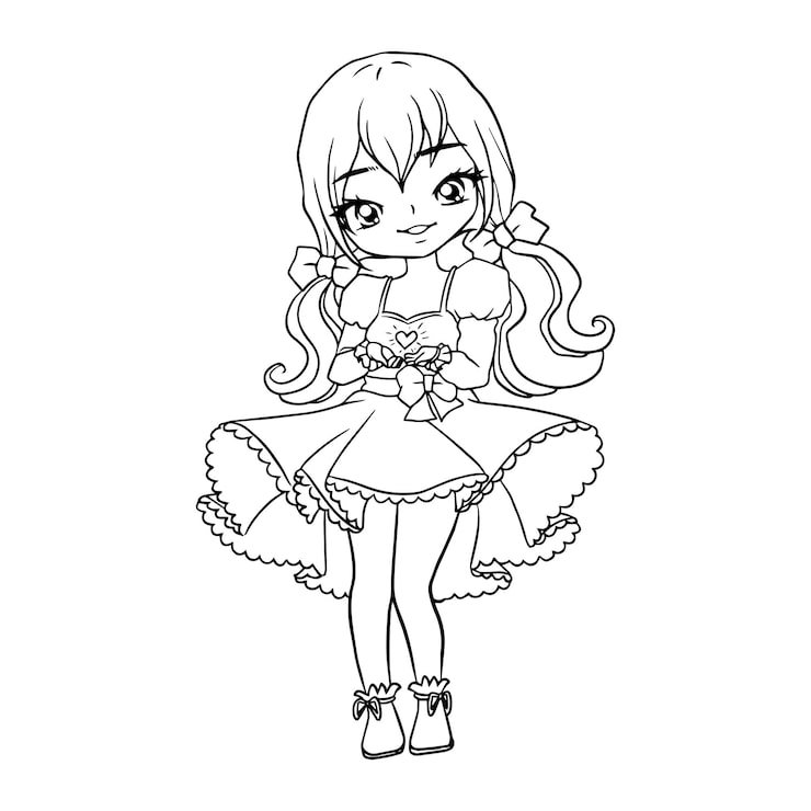 Cartoon Cute Doodle Coloring Page Kawaii Anime Illustration Clipart Character Chibi Drawing Manga 51194 699