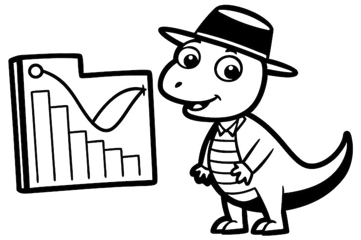 Cartoon Dinosaur With Drawing Dragon With Graph Him 1025542 50625