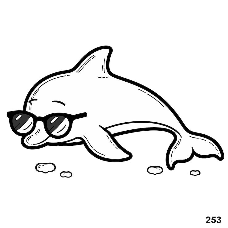 Cartoon Dolphin Wearing Sunglasses Pair Sunglasses 1166600 919