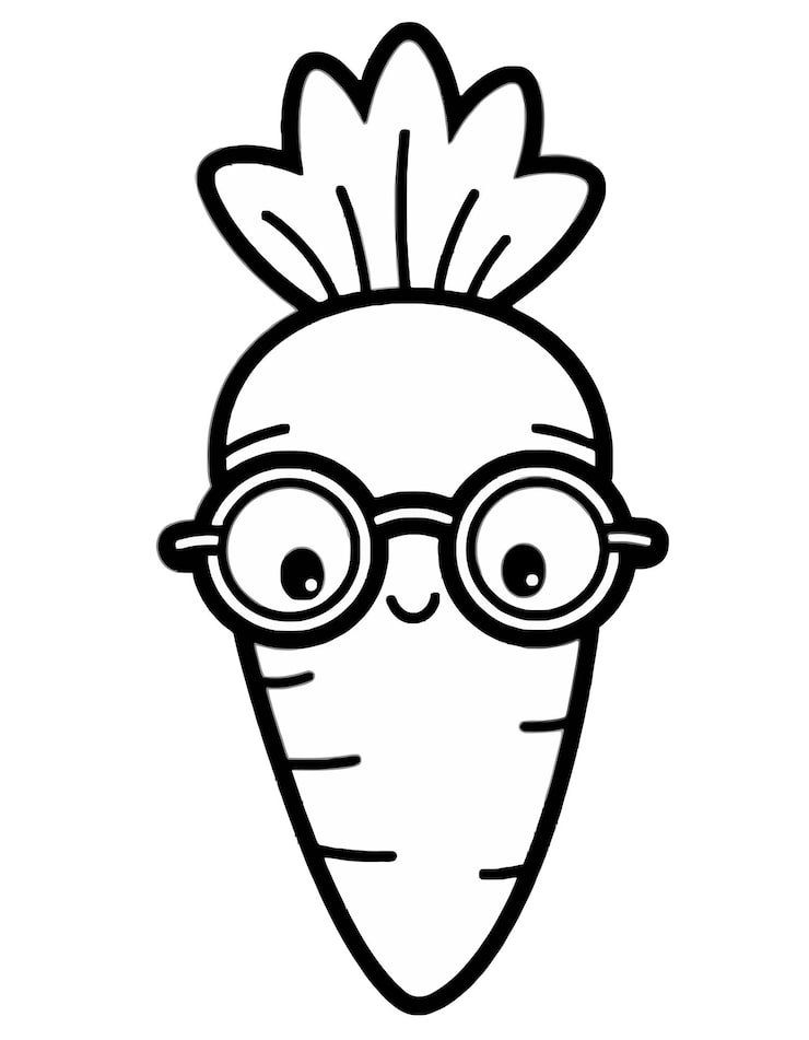 Cartoon Drawing Carrot With Glasses Face With Glasses 1166600 857
