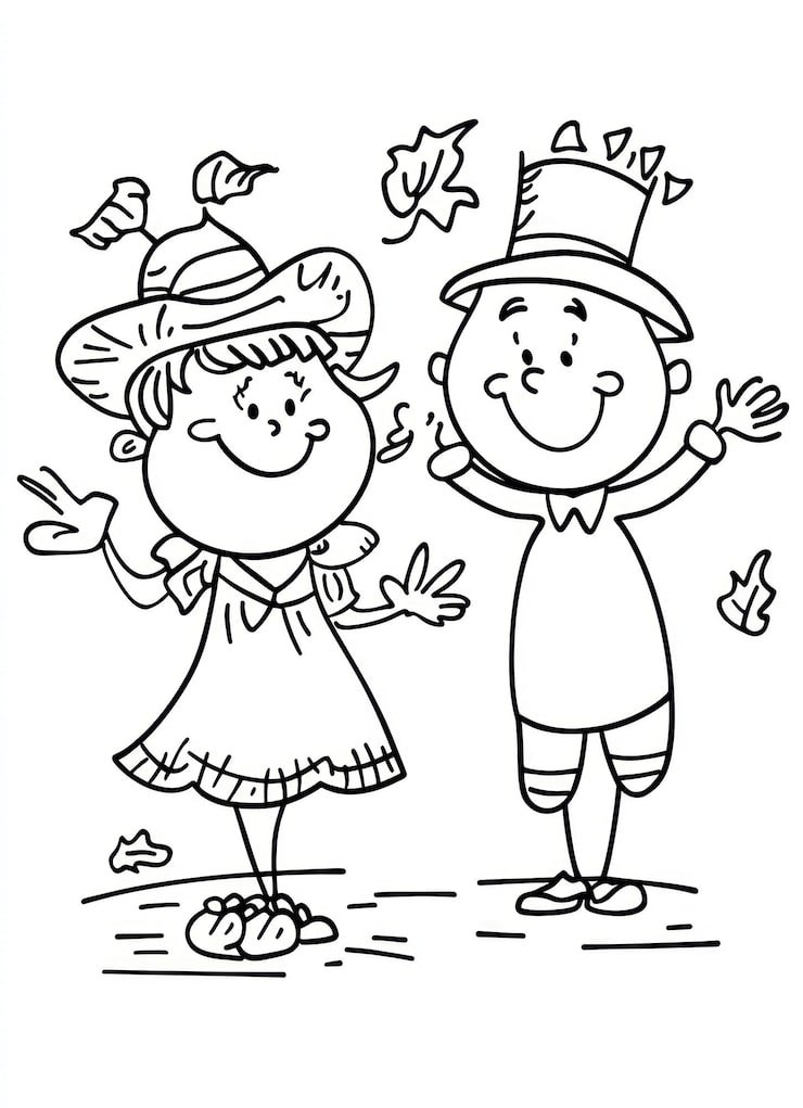 Cartoon Drawing Girl Boy With Hat That Says Word It 944525 45566