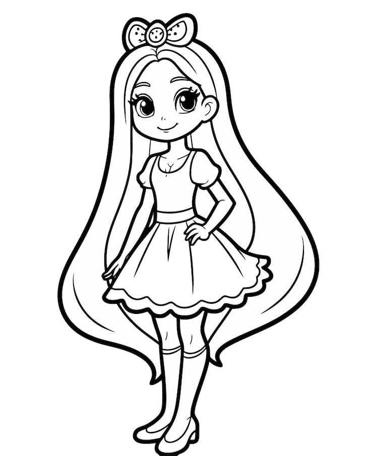 Cartoon Drawing Girl With Long Hair Long Hair 1166600 771