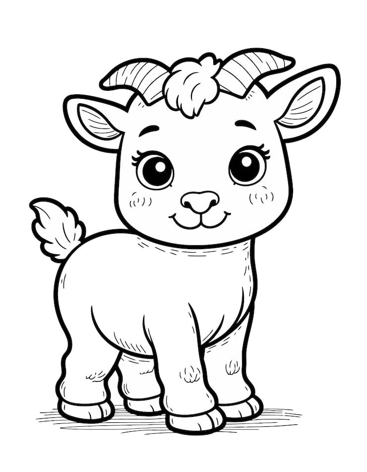 Cartoon Drawing Goat With Tail Word E 1166600 803